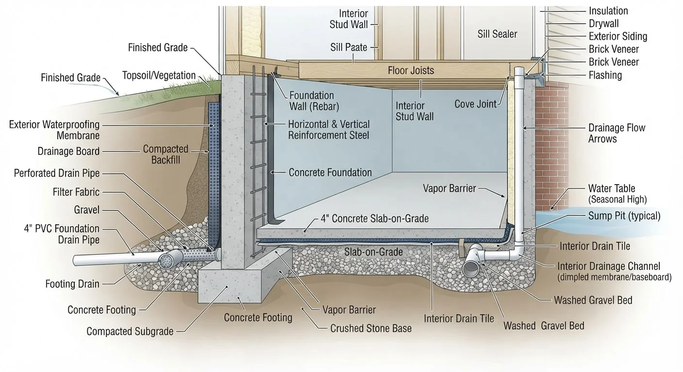 Basement Waterproofing From the Inside vs. the Outside