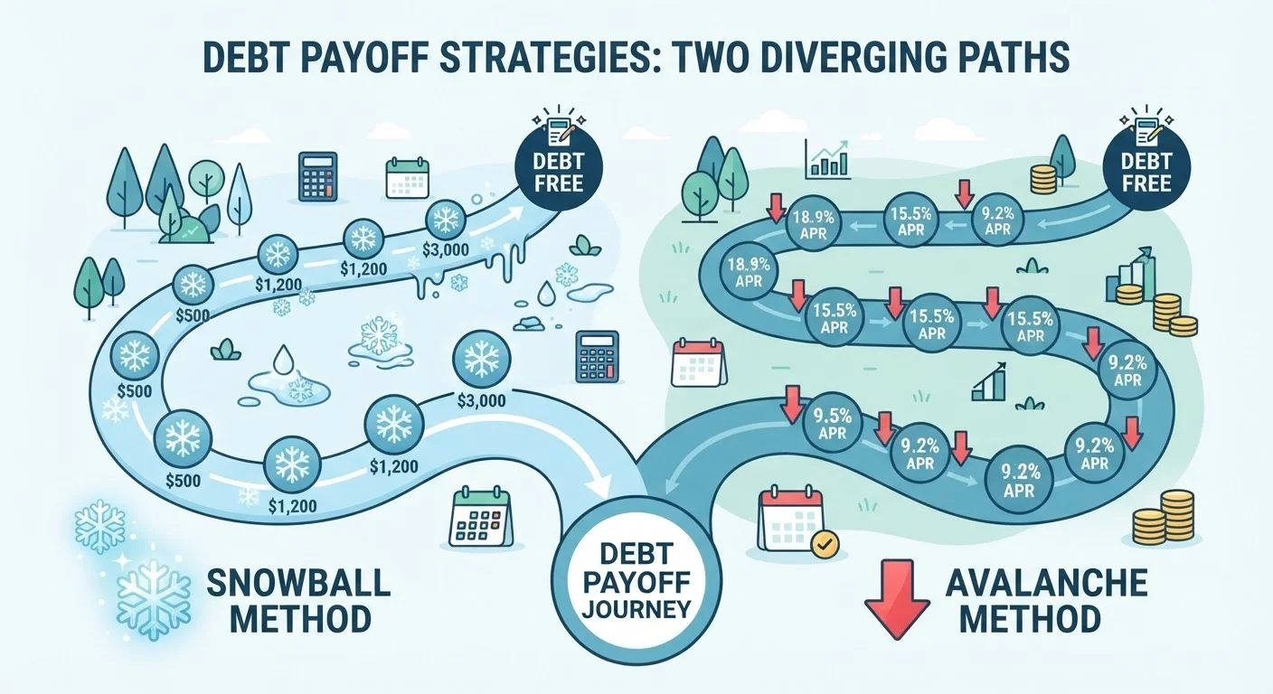 The Debt Avalanche and Debt Snowball Methods, Side by Side